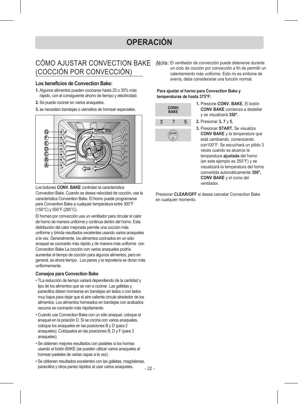 Operación | LG LRE30453ST User Manual | Page 58 / 76