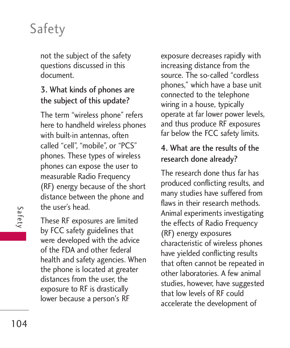 Safety | LG MN270 User Manual | Page 106 / 273