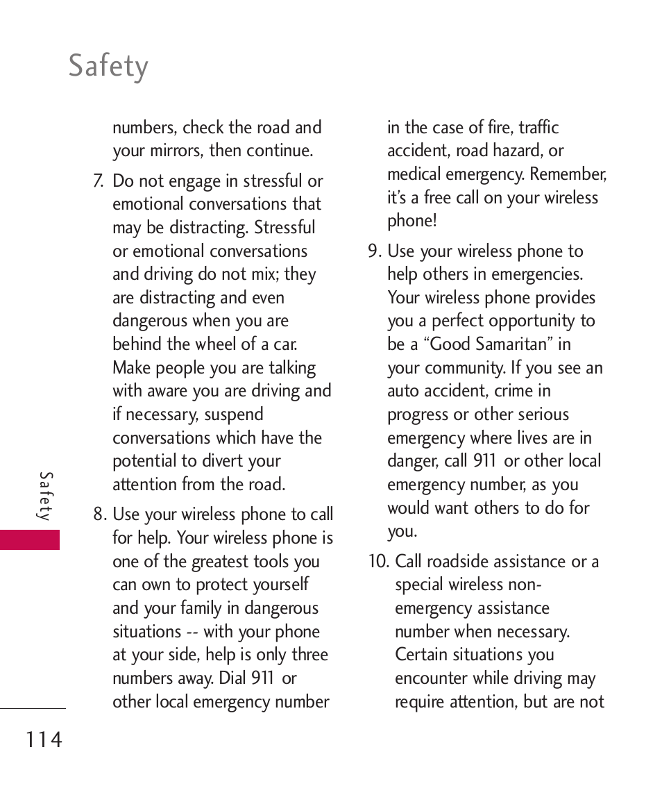 Safety | LG MN270 User Manual | Page 116 / 273