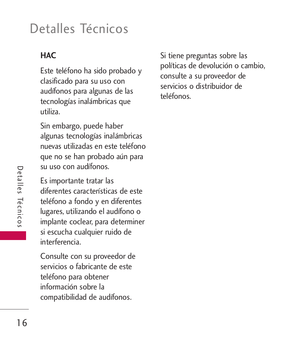 Detalles técnicos | LG MN270 User Manual | Page 150 / 273