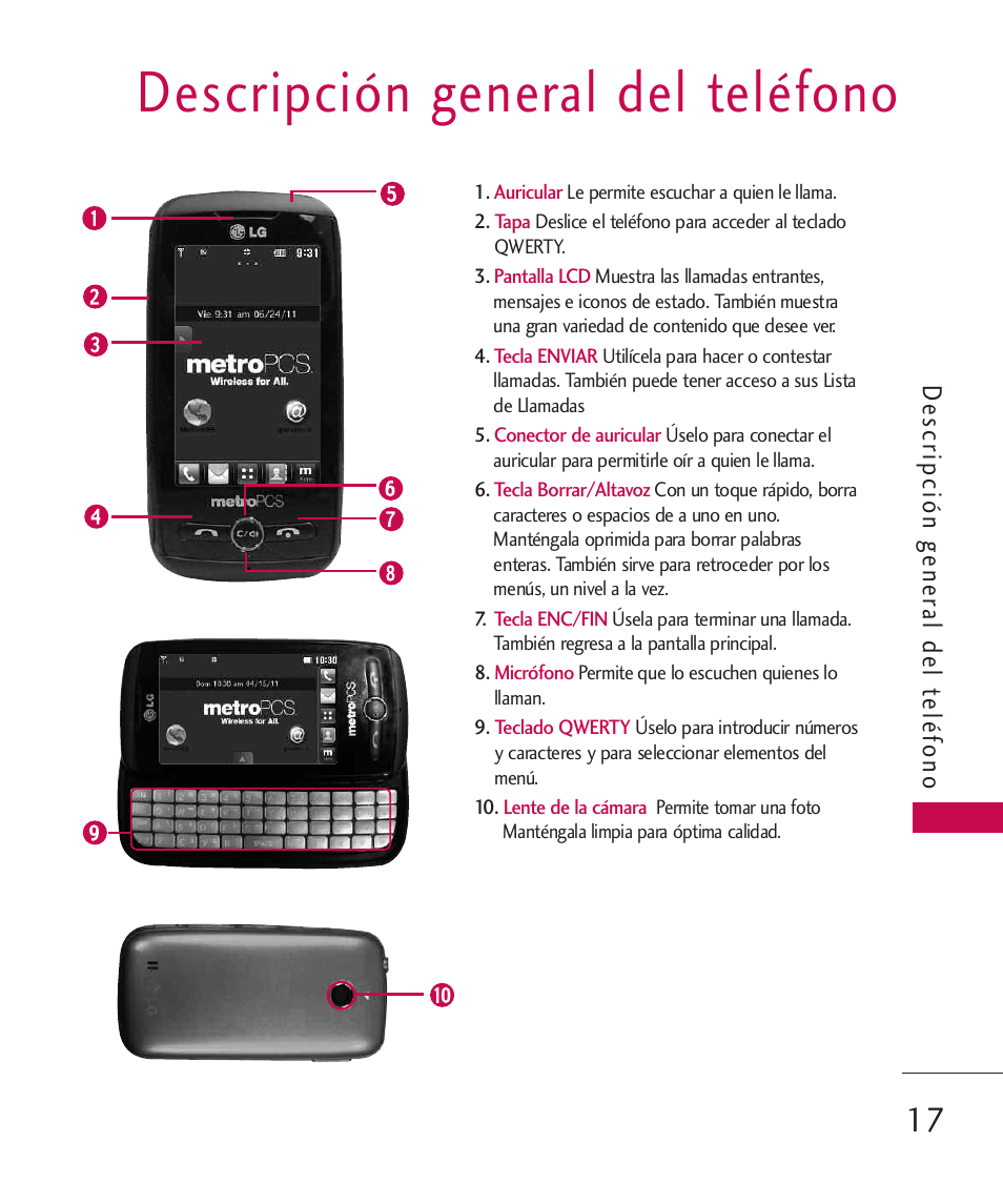Descripción general del telé, Descripción general del teléfono | LG MN270 User Manual | Page 151 / 273