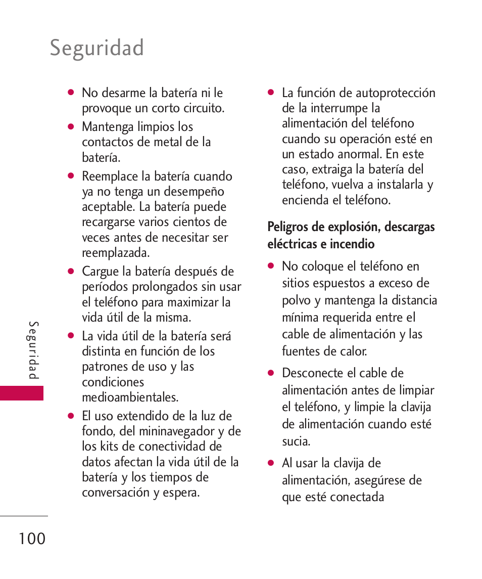 Peligros de explosión, desca, Seguridad | LG MN270 User Manual | Page 234 / 273