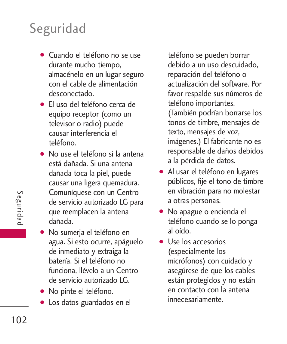 Seguridad | LG MN270 User Manual | Page 236 / 273