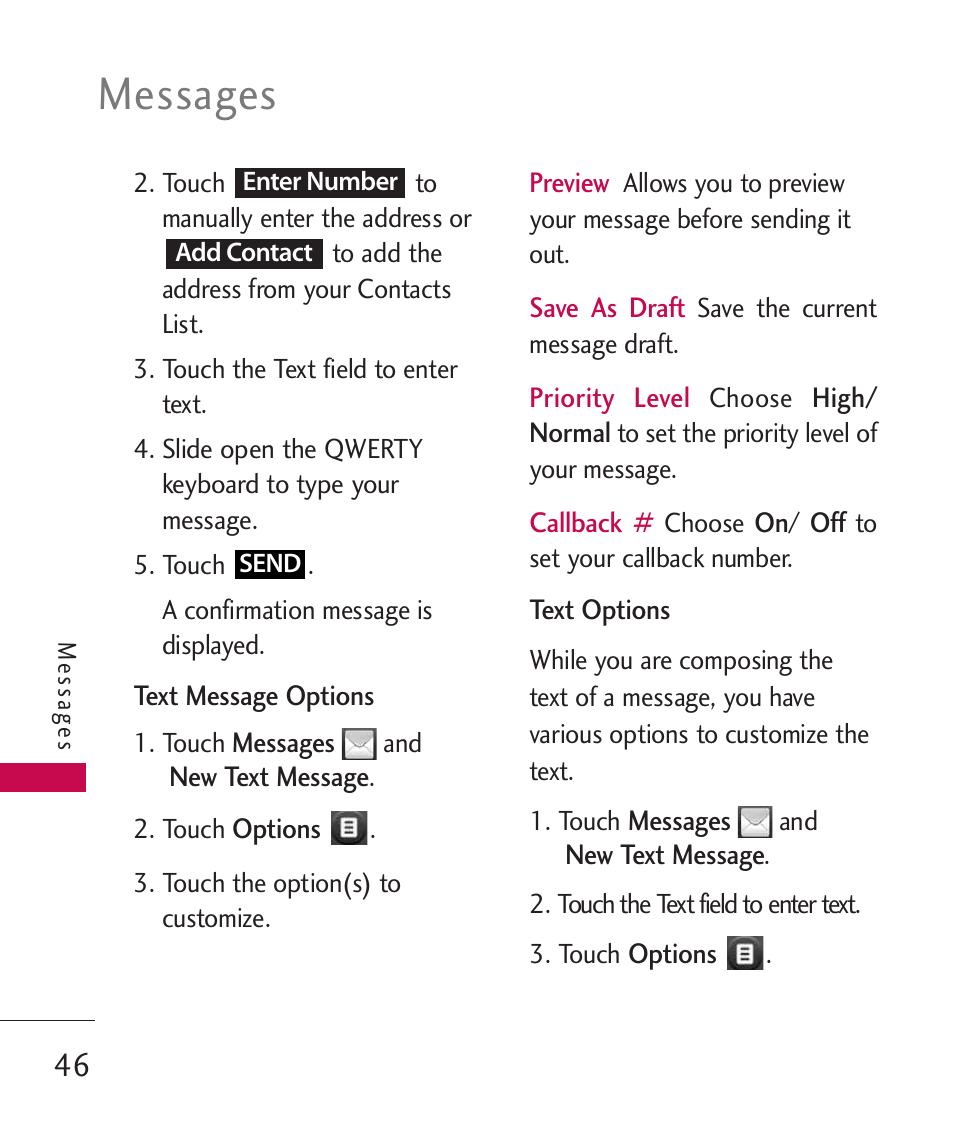 Messages | LG MN270 User Manual | Page 48 / 273