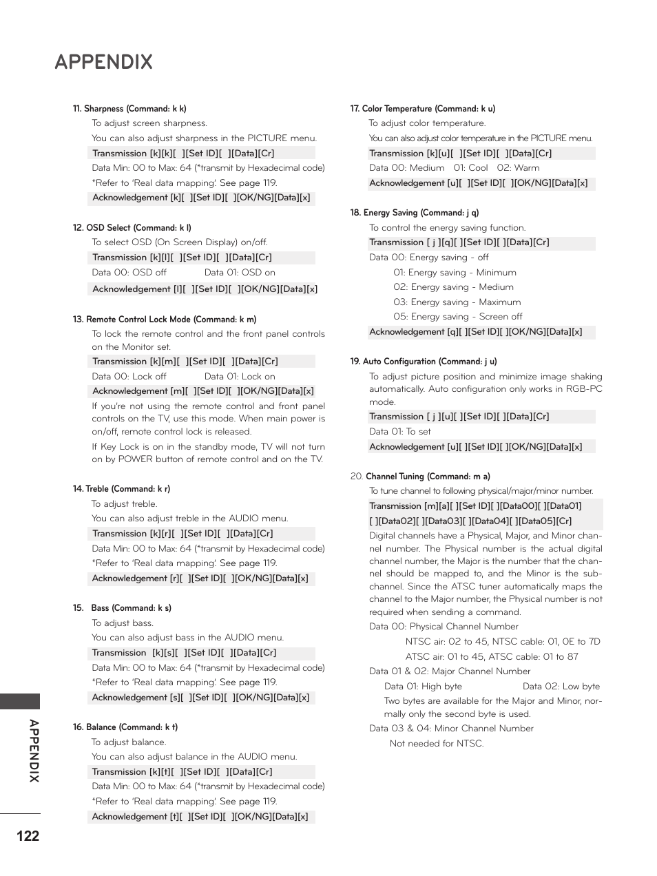 S p. 12, Appendix, Ap p en d ix | LG M2380D-PU User Manual | Page 122 / 126