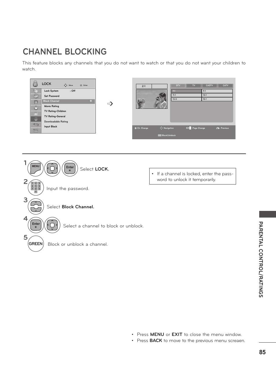 Channel blocking | LG M2380D-PU User Manual | Page 85 / 126