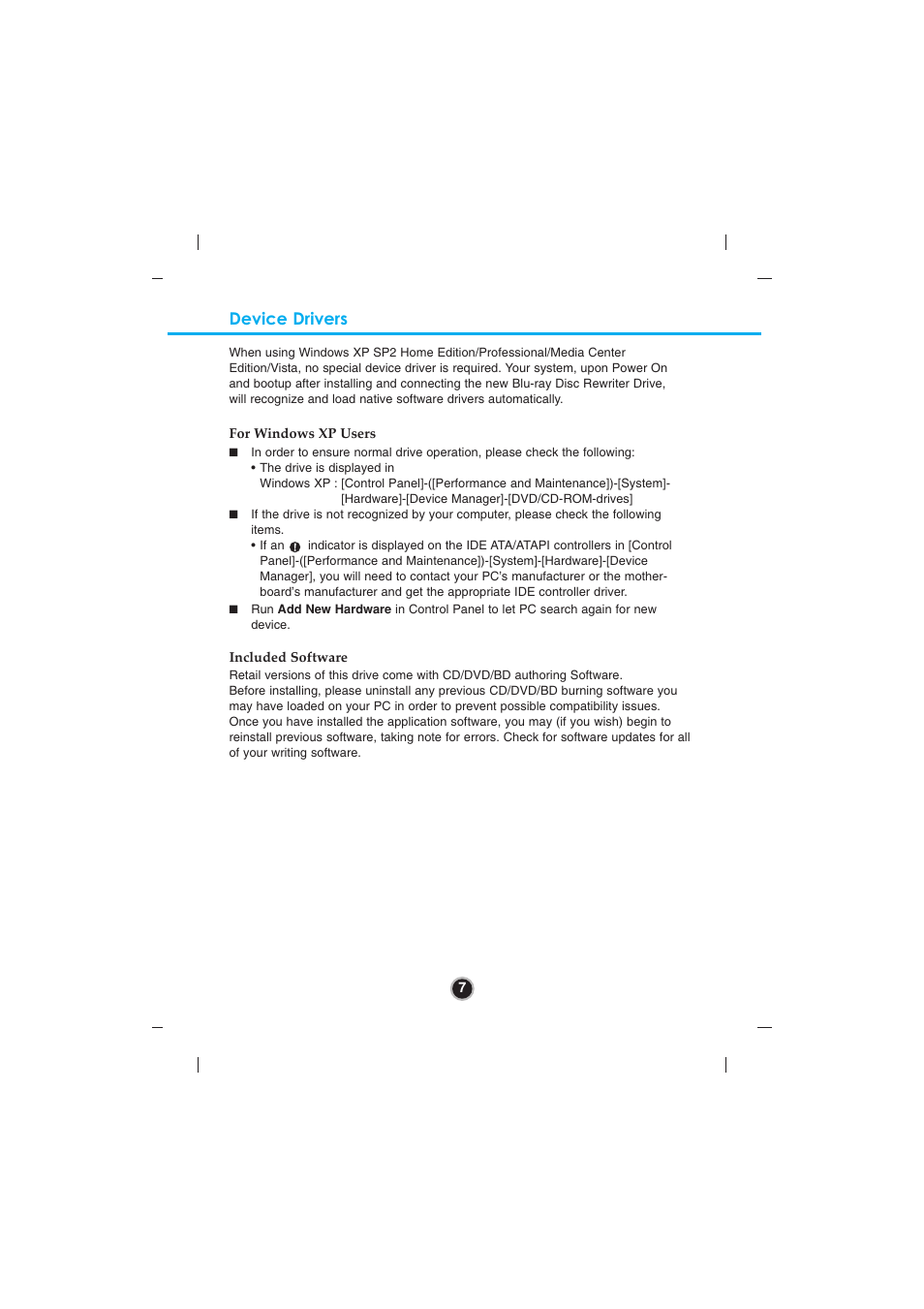 Device drivers | LG GBW-H20L User Manual | Page 10 / 15