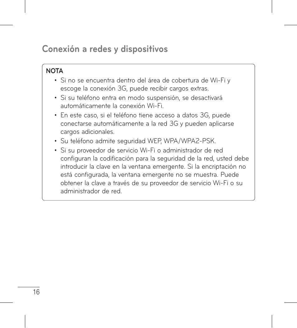 Conexión a redes y dispositivos | LG LG306G User Manual | Page 104 / 186
