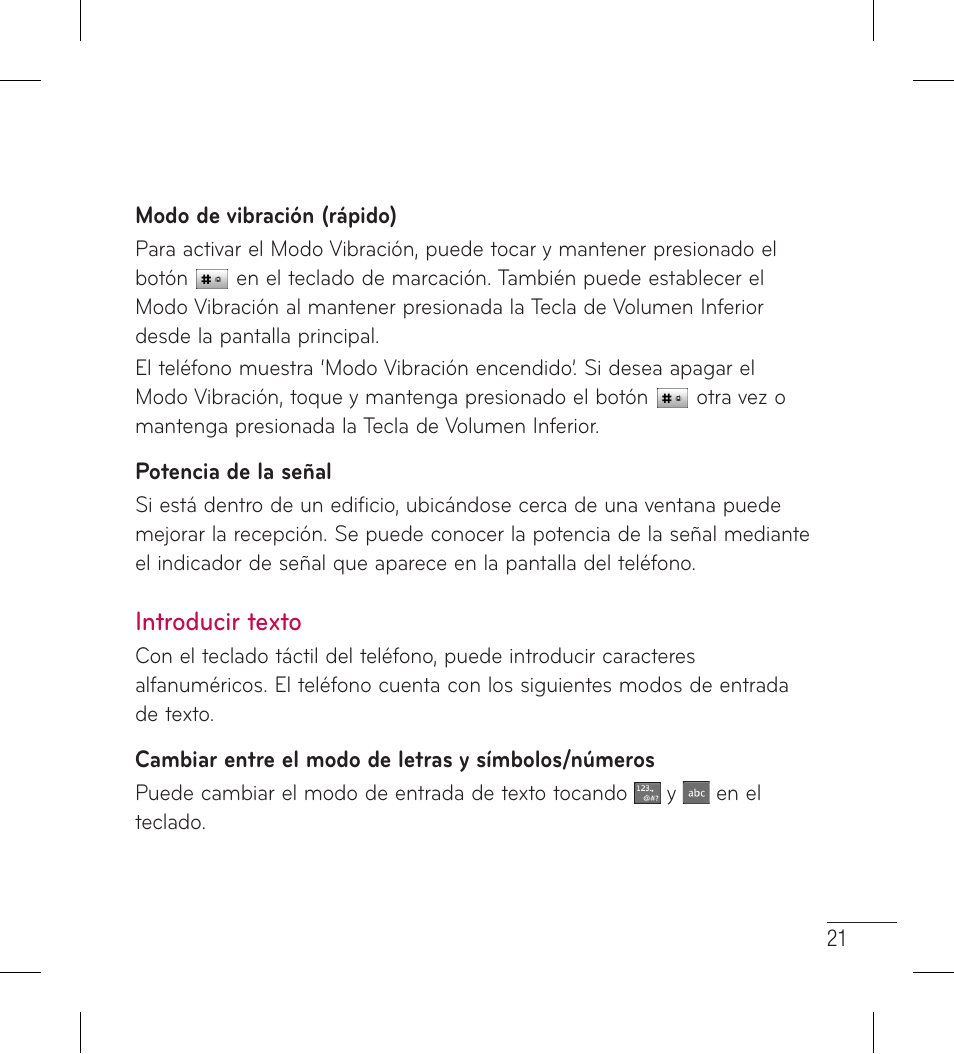 Introducir texto | LG LG306G User Manual | Page 109 / 186