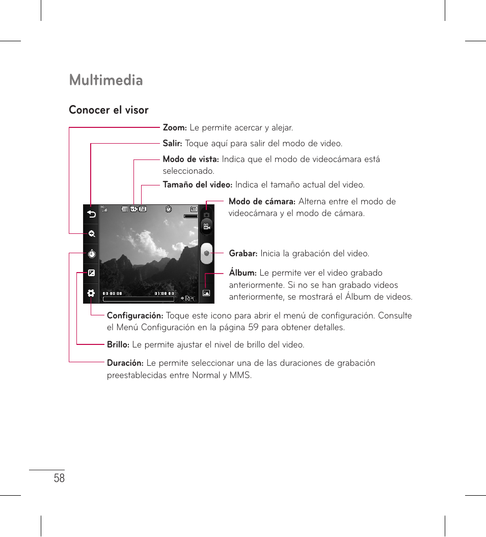 Multimedia, Conocer el visor | LG LG306G User Manual | Page 146 / 186