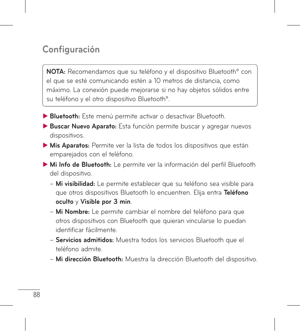 Configuración | LG LG306G User Manual | Page 176 / 186