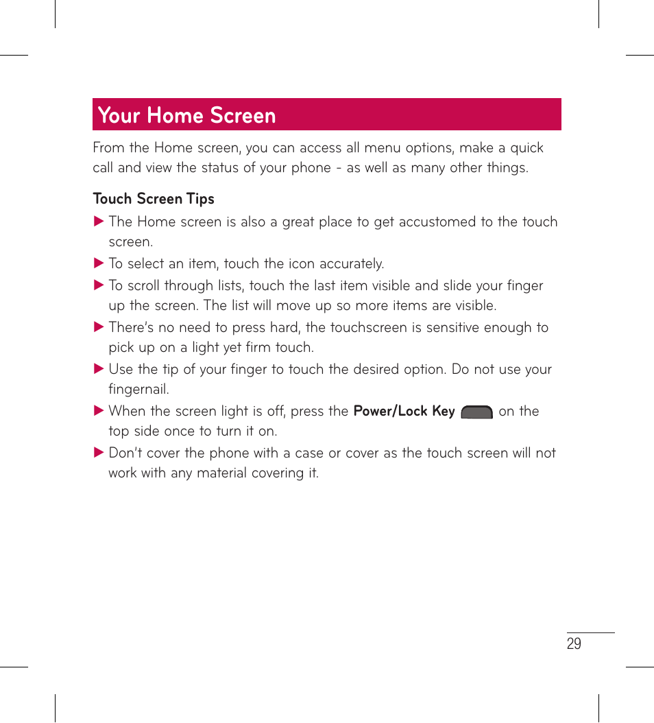 Your home screen | LG LG306G User Manual | Page 31 / 186