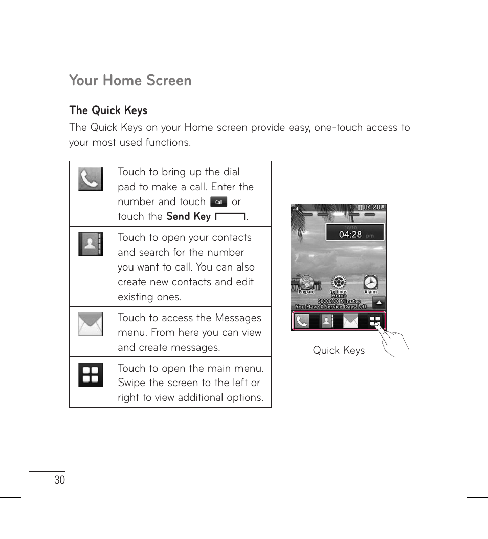 Your home screen | LG LG306G User Manual | Page 32 / 186