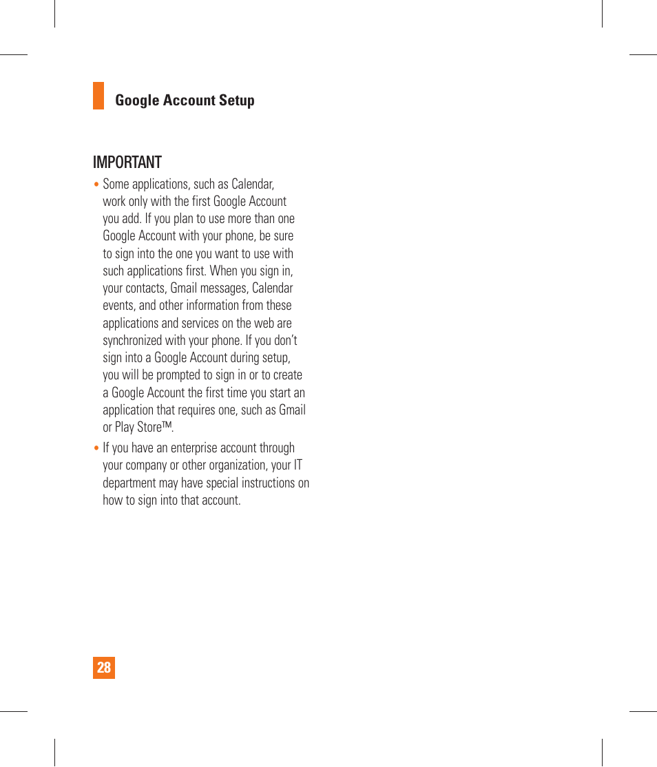 Important | LG P870 User Manual | Page 28 / 110