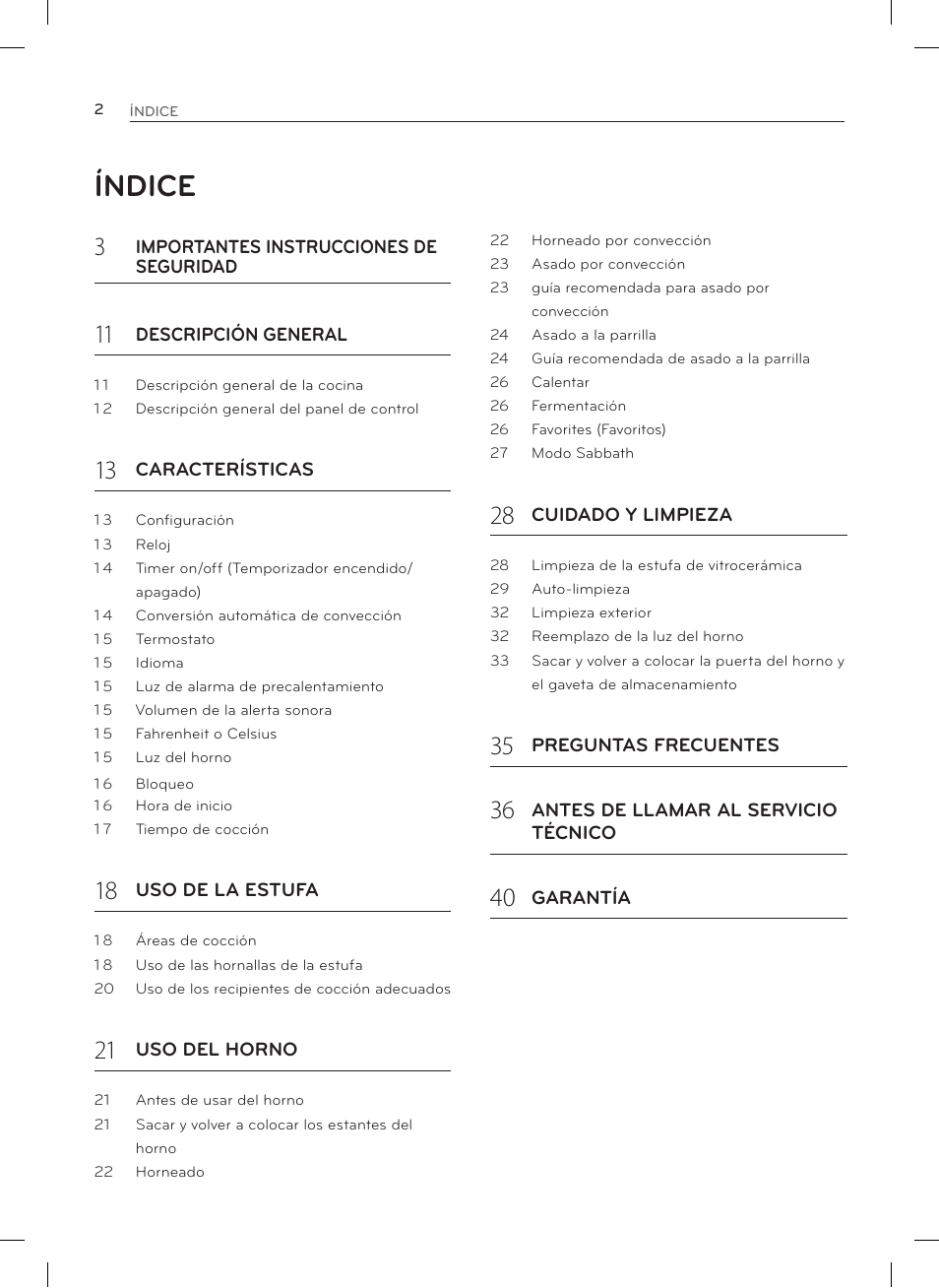 Índice | LG LRE3023SW User Manual | Page 42 / 84