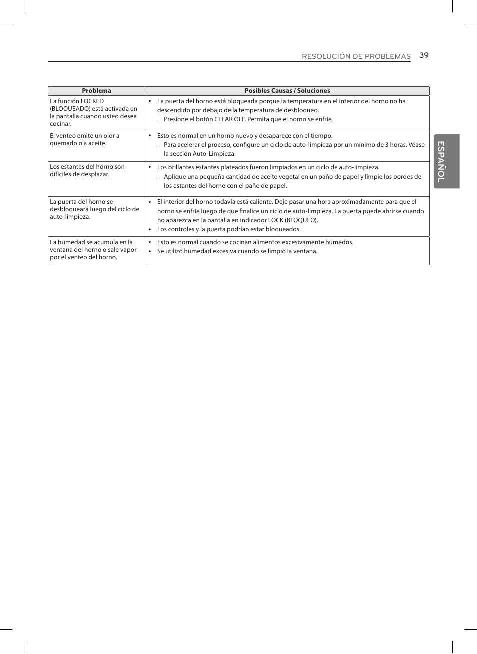 Esp añol | LG LRE3023SW User Manual | Page 79 / 84