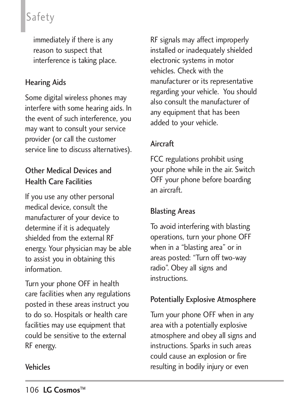 Safety | LG LGVN250PP User Manual | Page 108 / 141