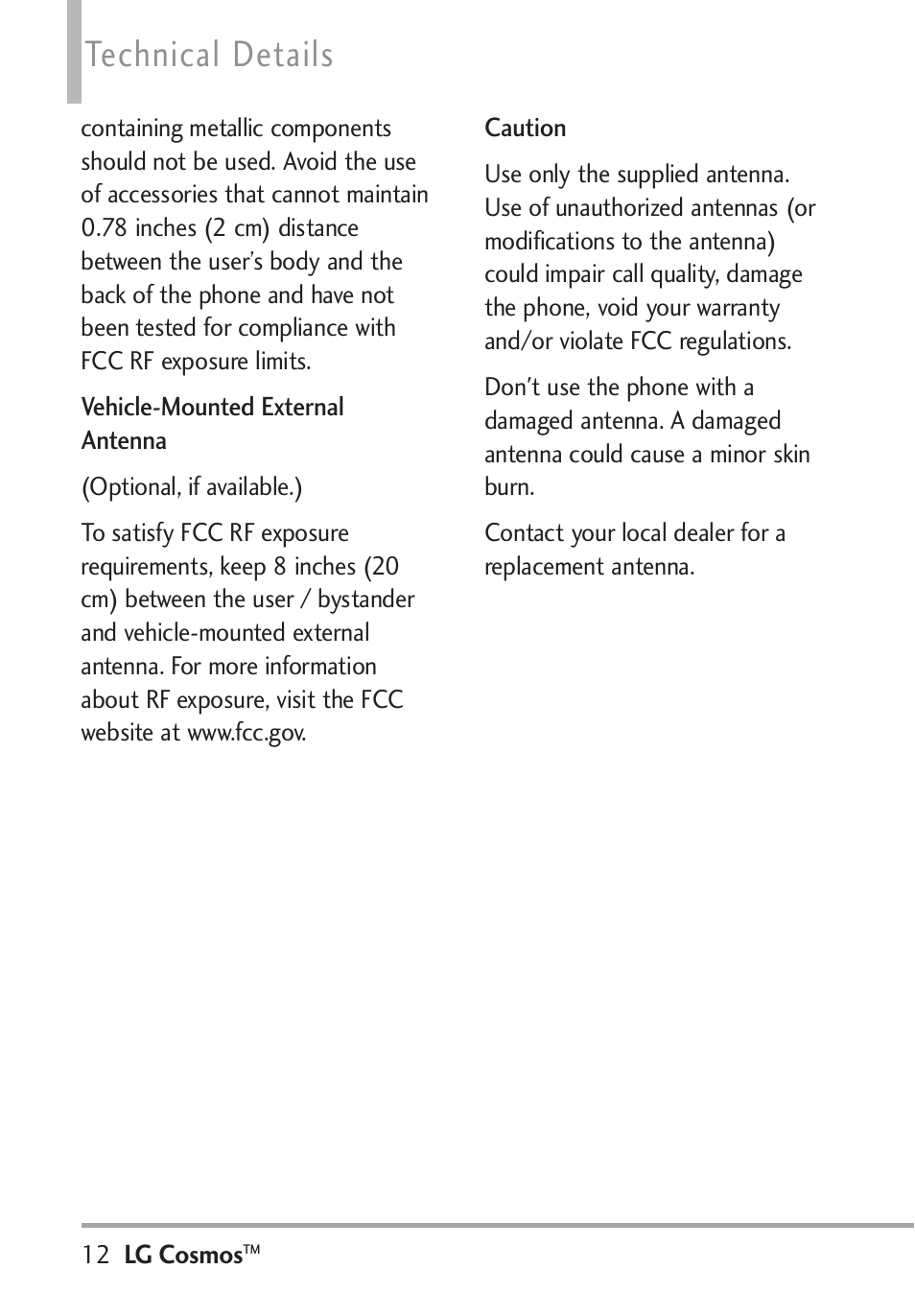 Technical details | LG LGVN250PP User Manual | Page 14 / 141