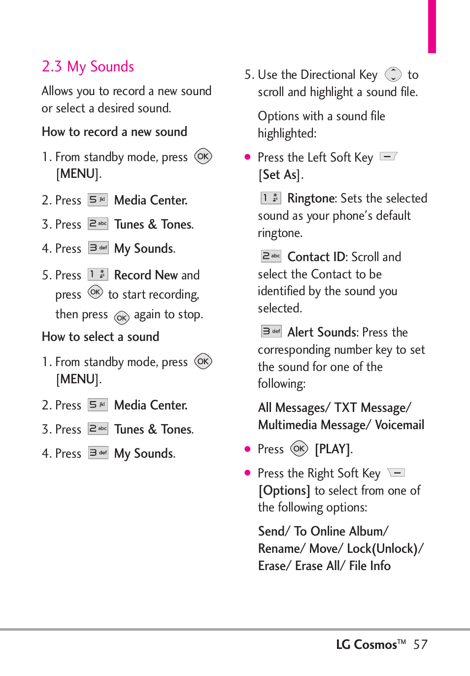 3 my sounds | LG LGVN250PP User Manual | Page 59 / 141