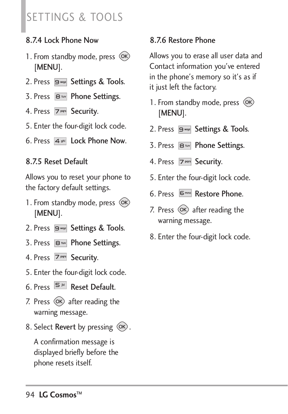 Settings & tools | LG LGVN250PP User Manual | Page 96 / 141