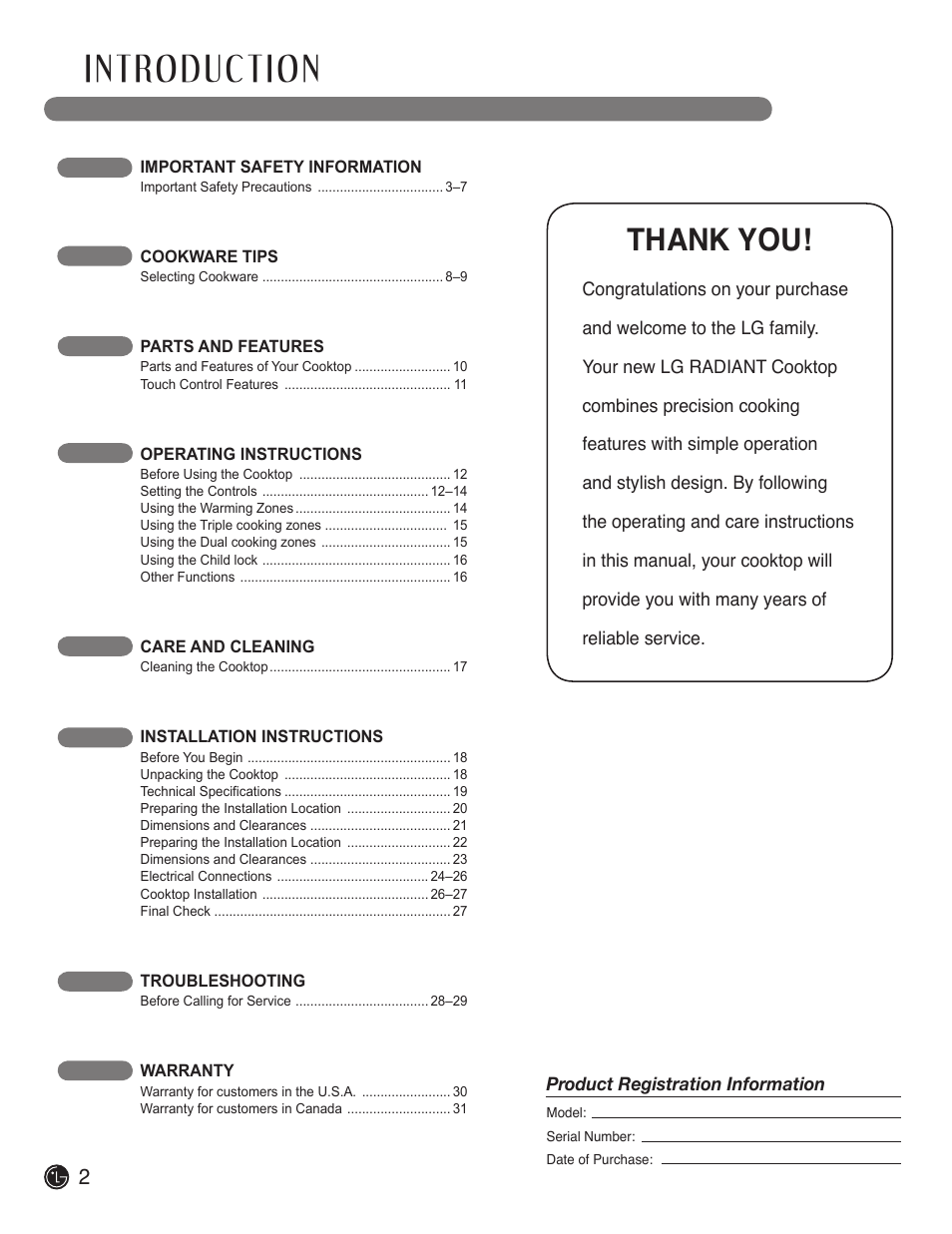 LG LCE3610SB User Manual | Page 2 / 33