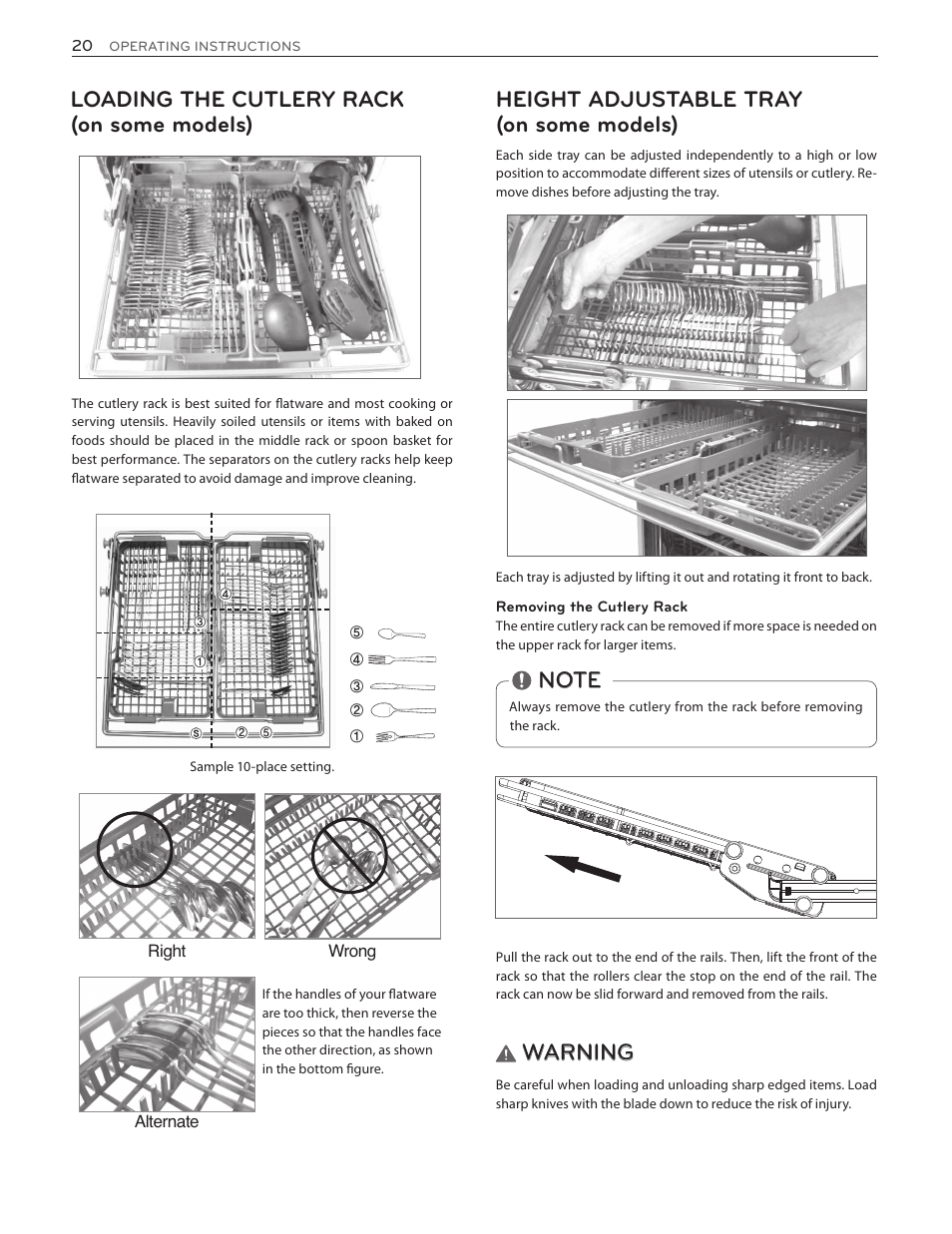 Warning | LG LDF7551ST User Manual | Page 20 / 100