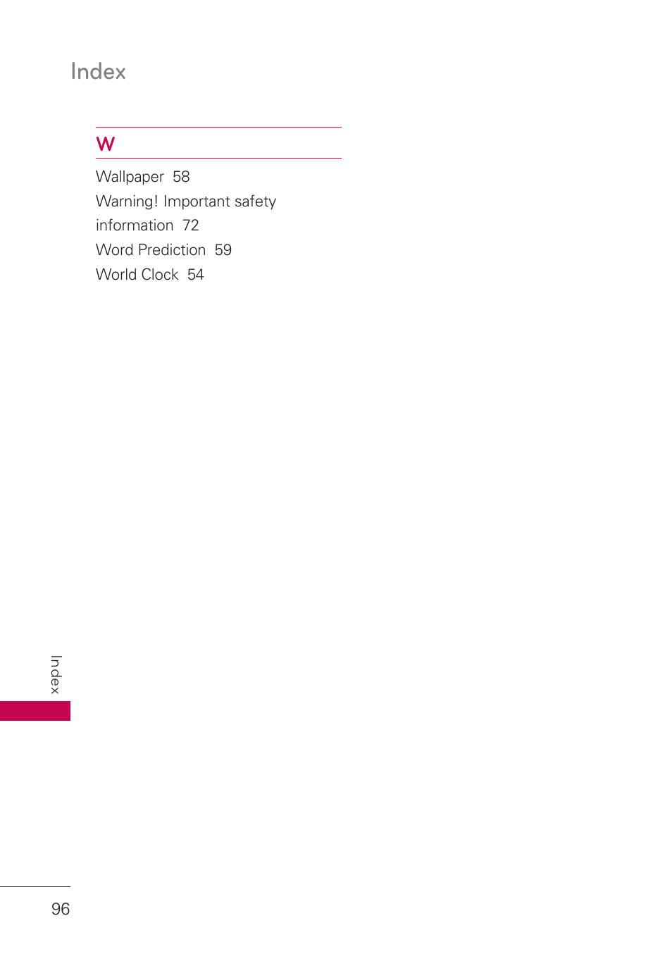 Index | LG AN160 User Manual | Page 98 / 98