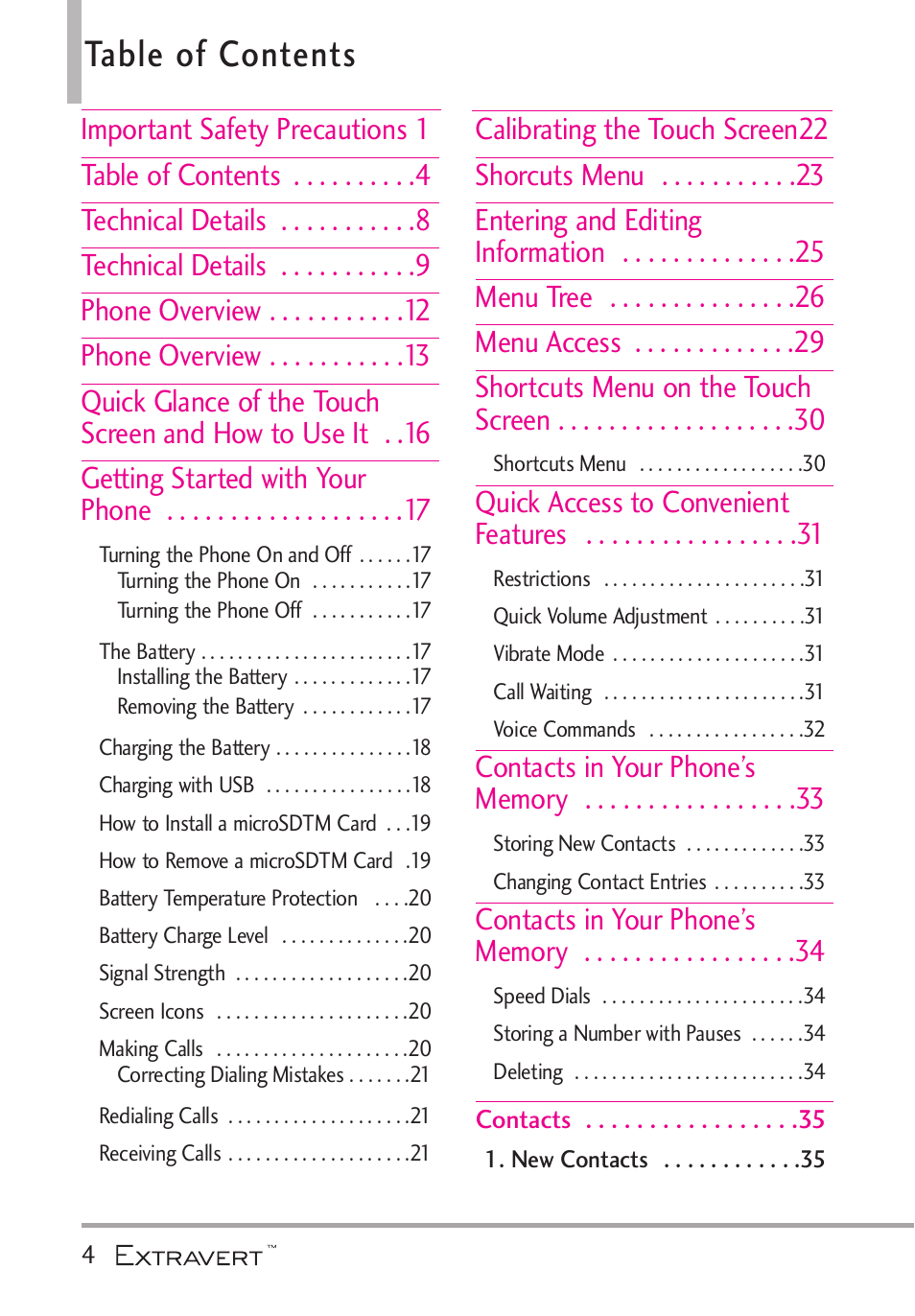 LG VN271 User Manual | Page 6 / 270