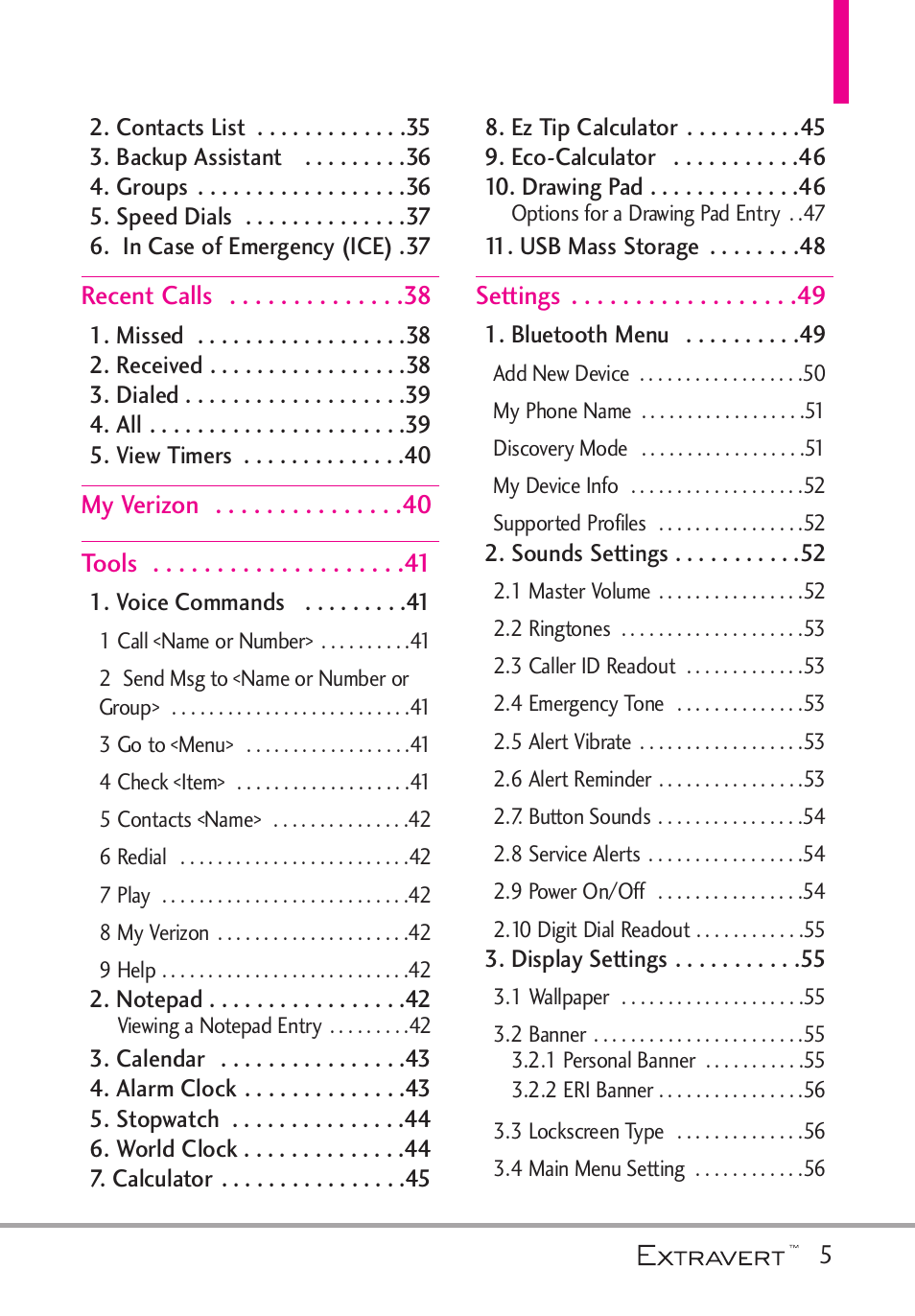 LG VN271 User Manual | Page 7 / 270