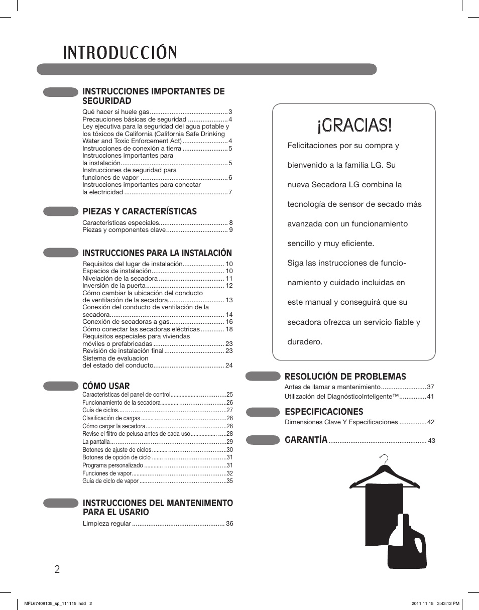 Gracias | LG DLEX5101V User Manual | Page 44 / 92