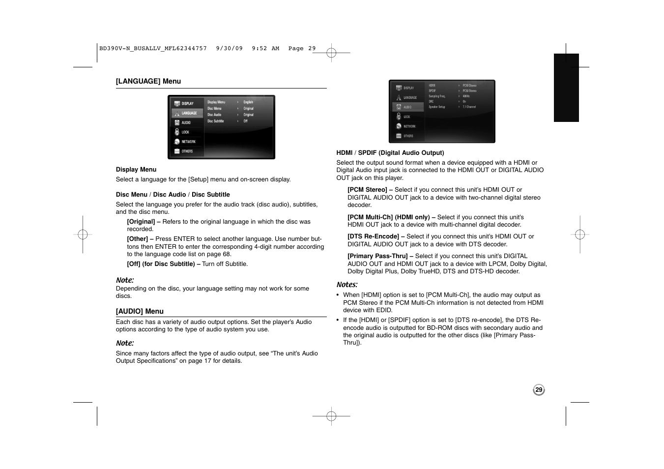 LG BD390 User Manual | Page 29 / 76