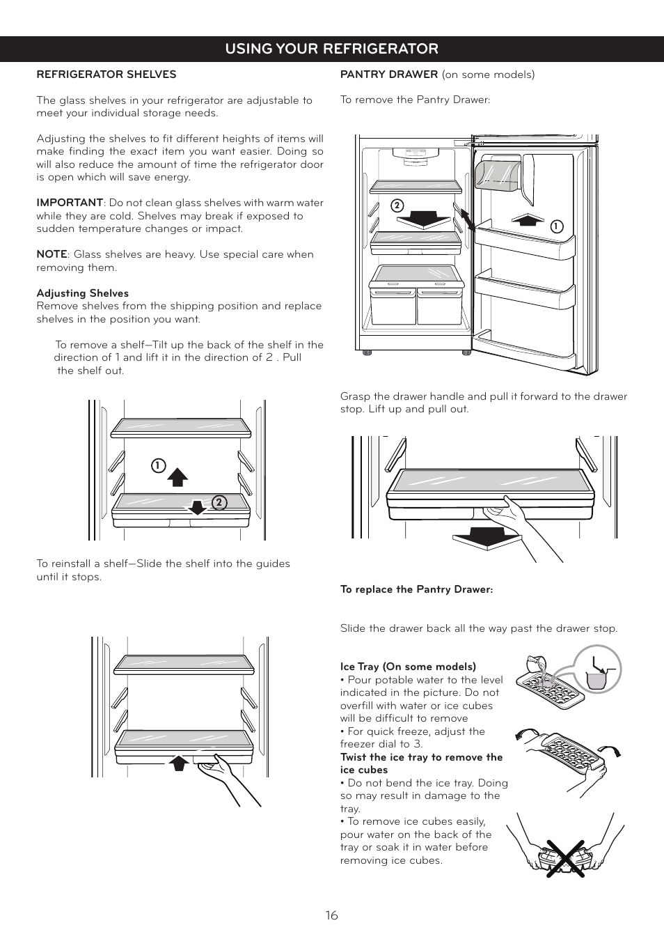 Using your refrigerator | LG LTC20380ST User Manual | Page 17 / 35