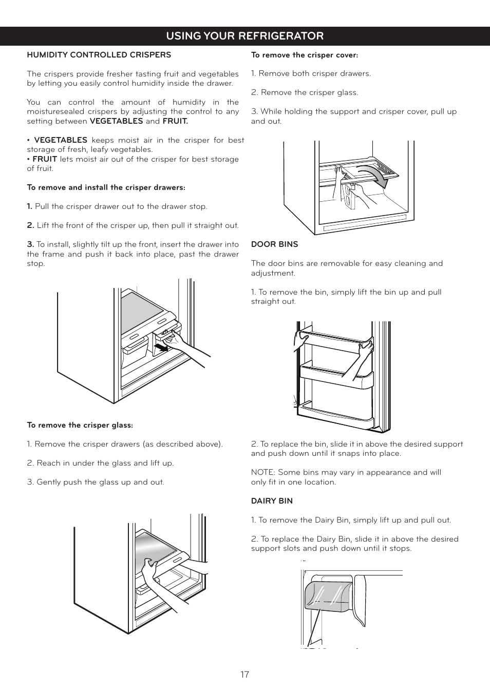 Using your refrigerator | LG LTC20380ST User Manual | Page 18 / 35