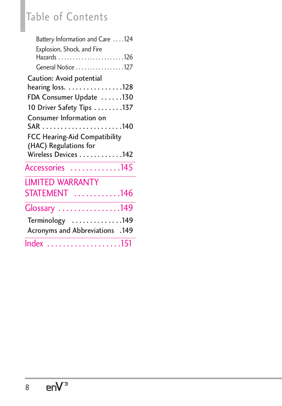LG LGVX9200 User Manual | Page 10 / 317