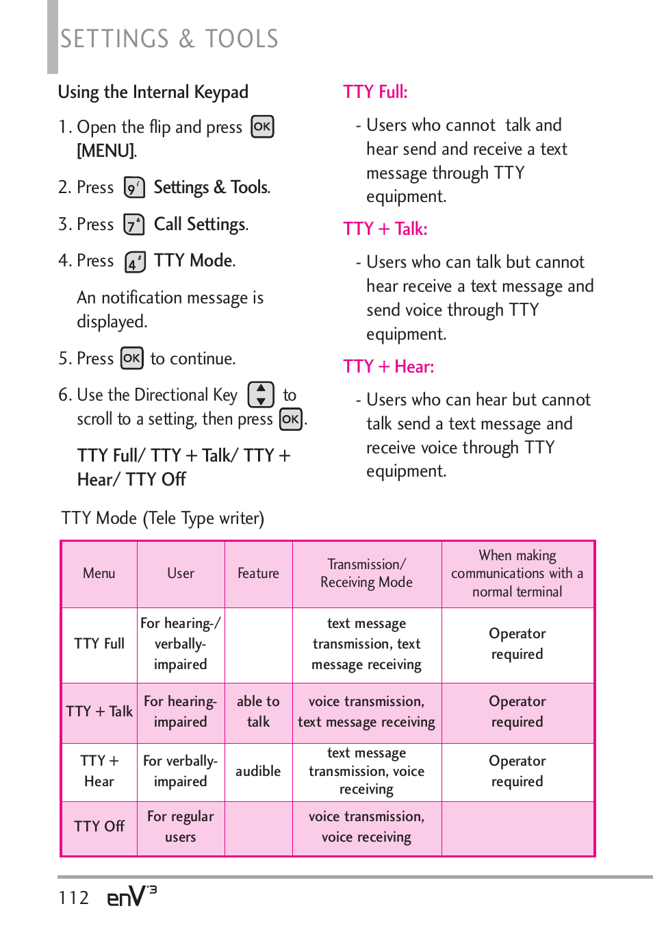 Settings & tools | LG LGVX9200 User Manual | Page 114 / 317
