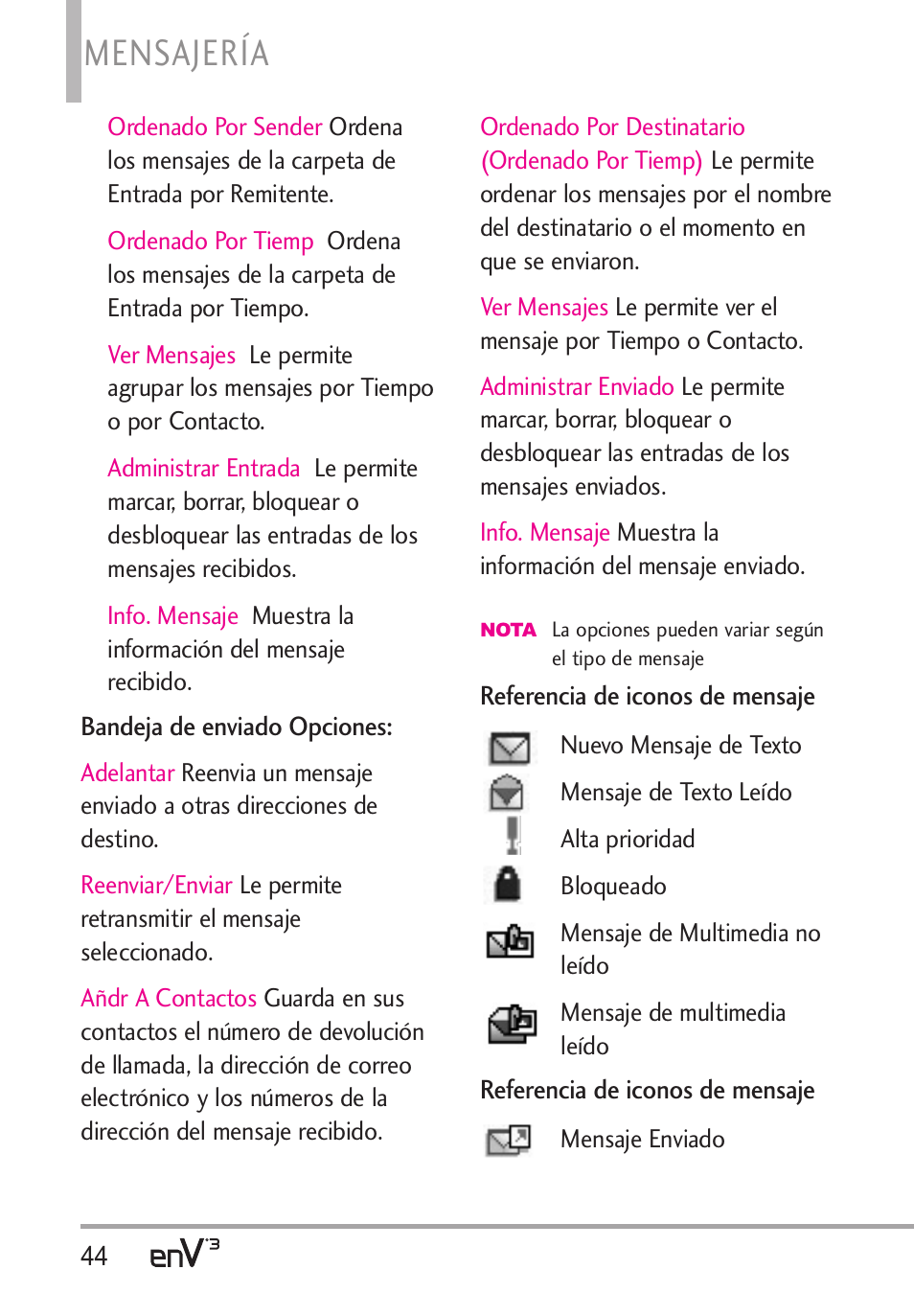 Mensajería | LG LGVX9200 User Manual | Page 199 / 317