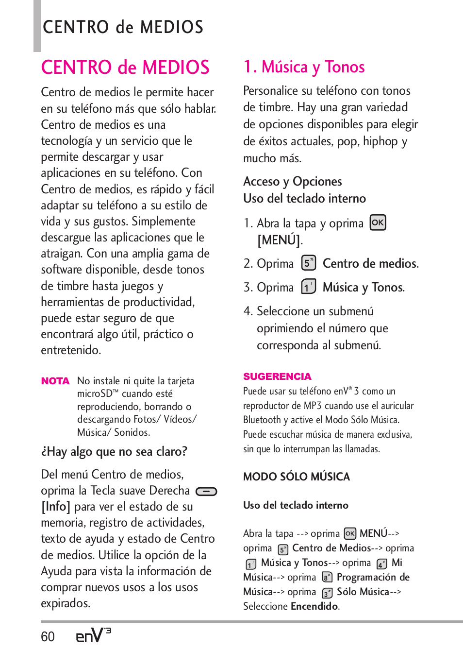 Centro de medios, Música y tonos | LG LGVX9200 User Manual | Page 215 / 317