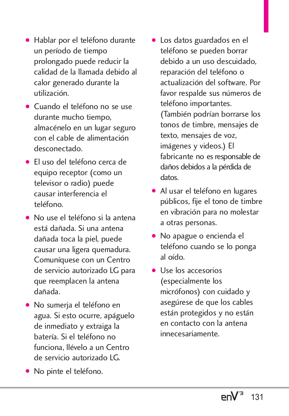 No pinte el teléfono | LG LGVX9200 User Manual | Page 286 / 317
