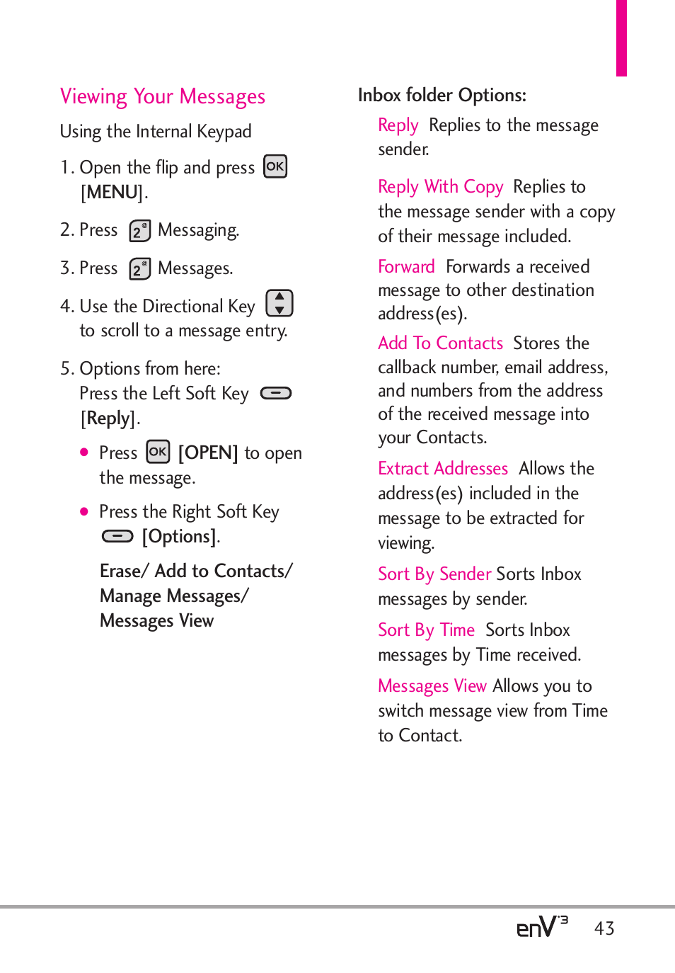 Viewing your messages | LG LGVX9200 User Manual | Page 45 / 317