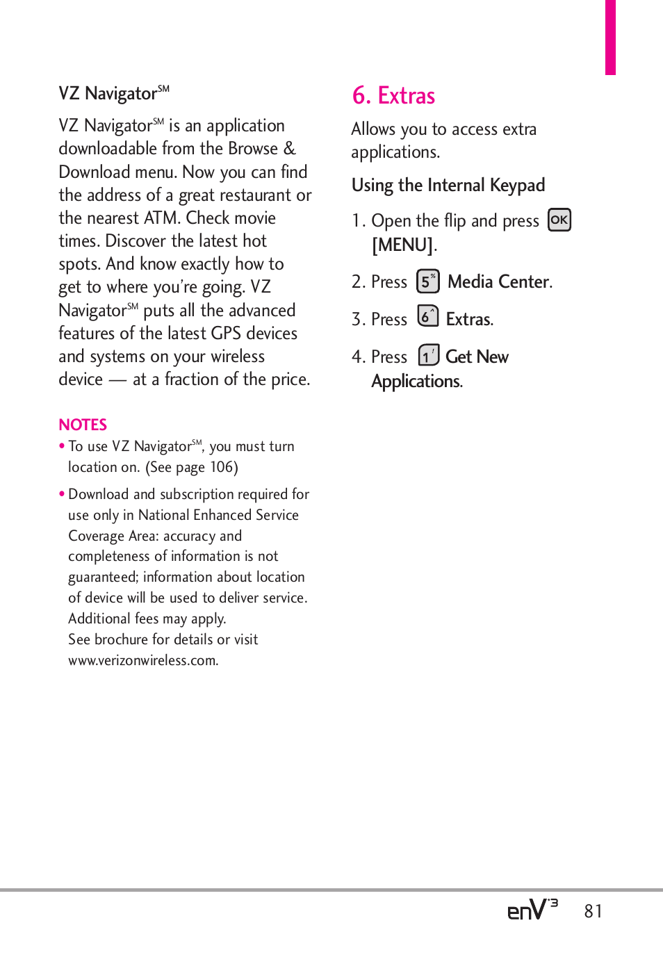 Extras | LG LGVX9200 User Manual | Page 83 / 317