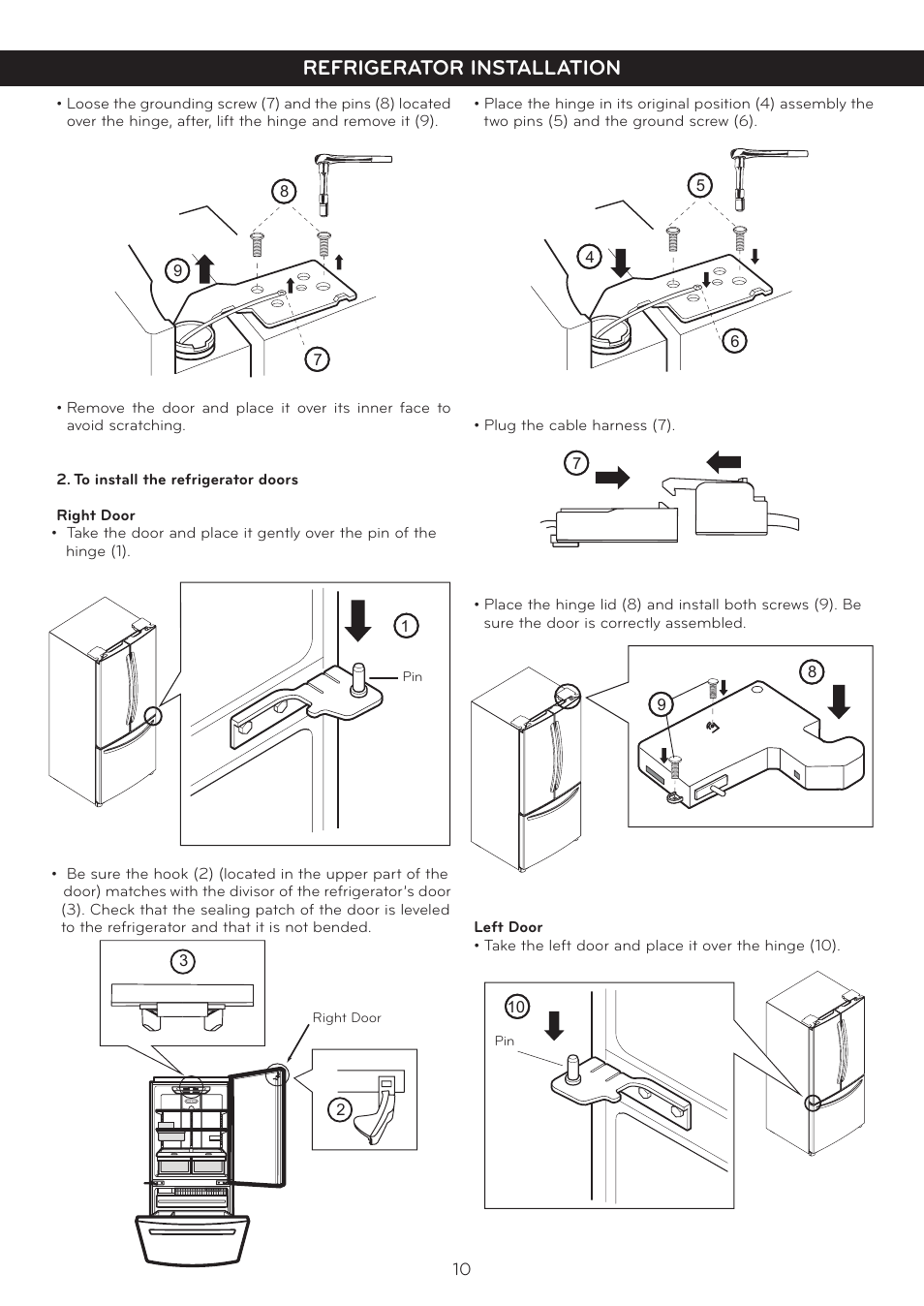 Refrigerator installation | LG LFC20760SB User Manual | Page 11 / 31