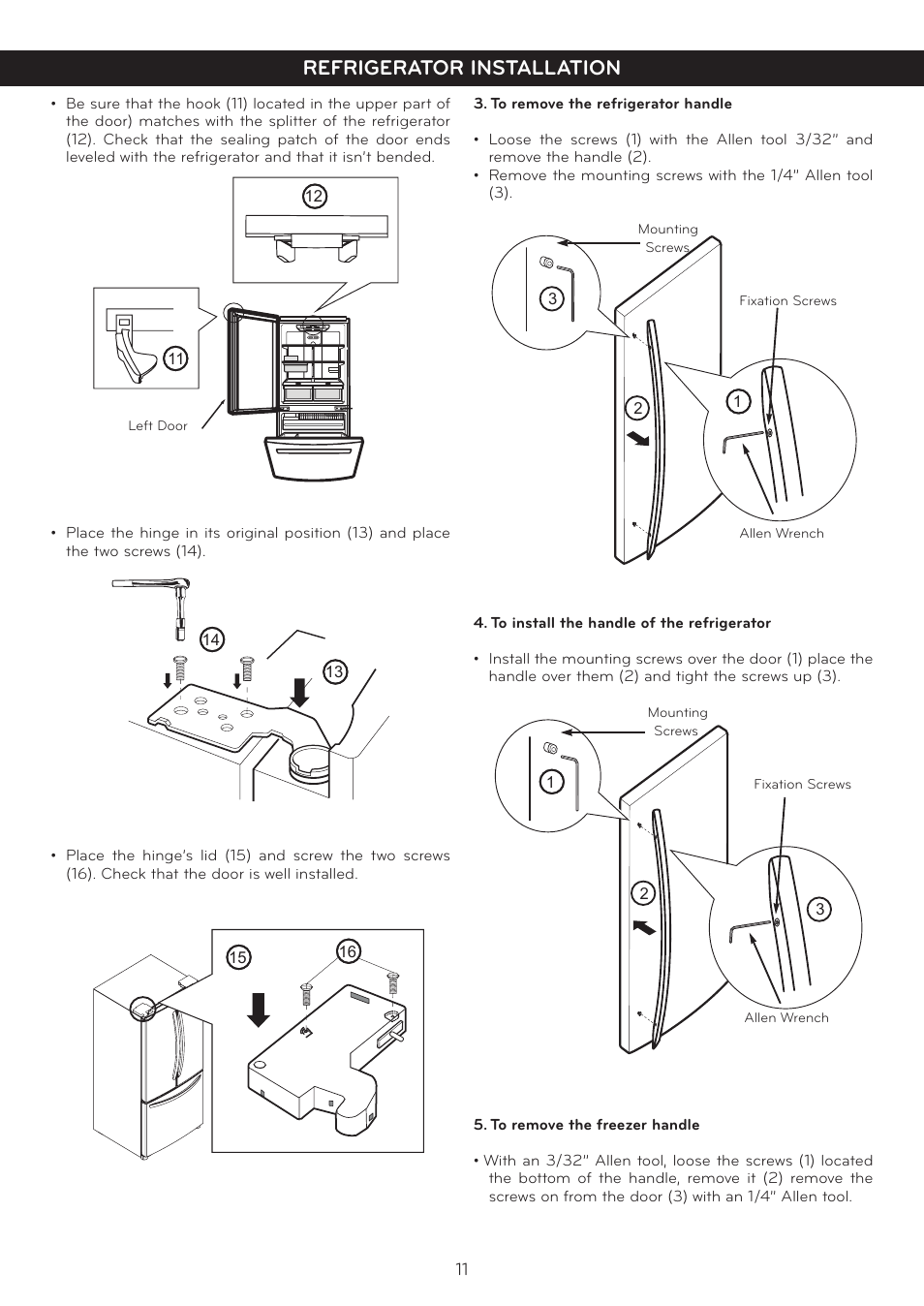 Refrigerator installation | LG LFC20760SB User Manual | Page 12 / 31