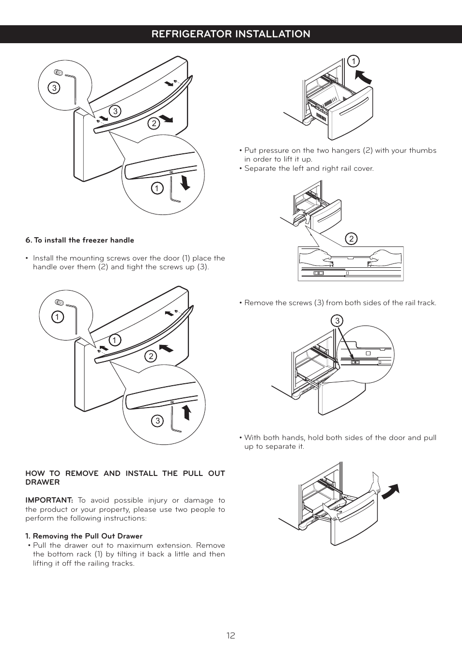 Refrigerator installation | LG LFC20760SB User Manual | Page 13 / 31