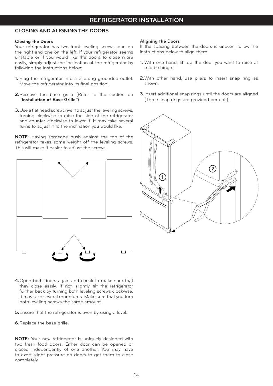 Refrigerator installation using your refrigerator | LG LFC20760SB User Manual | Page 15 / 31