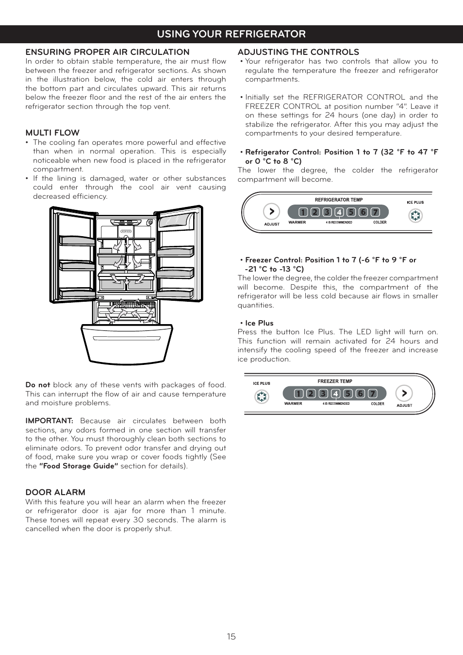 Using your refrigerator | LG LFC20760SB User Manual | Page 16 / 31
