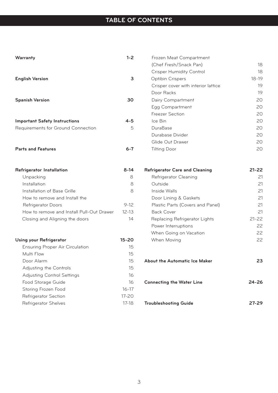 LG LFC20760SB User Manual | Page 4 / 31