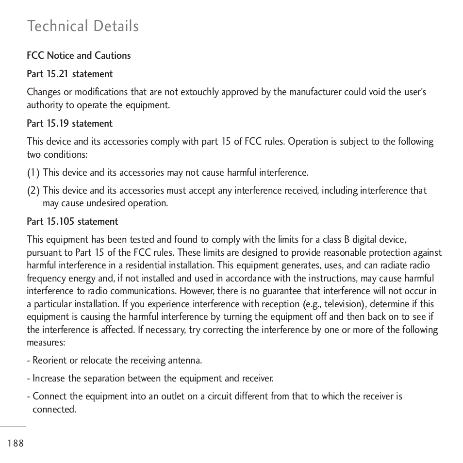 Technical details | LG LGVM701 User Manual | Page 190 / 221