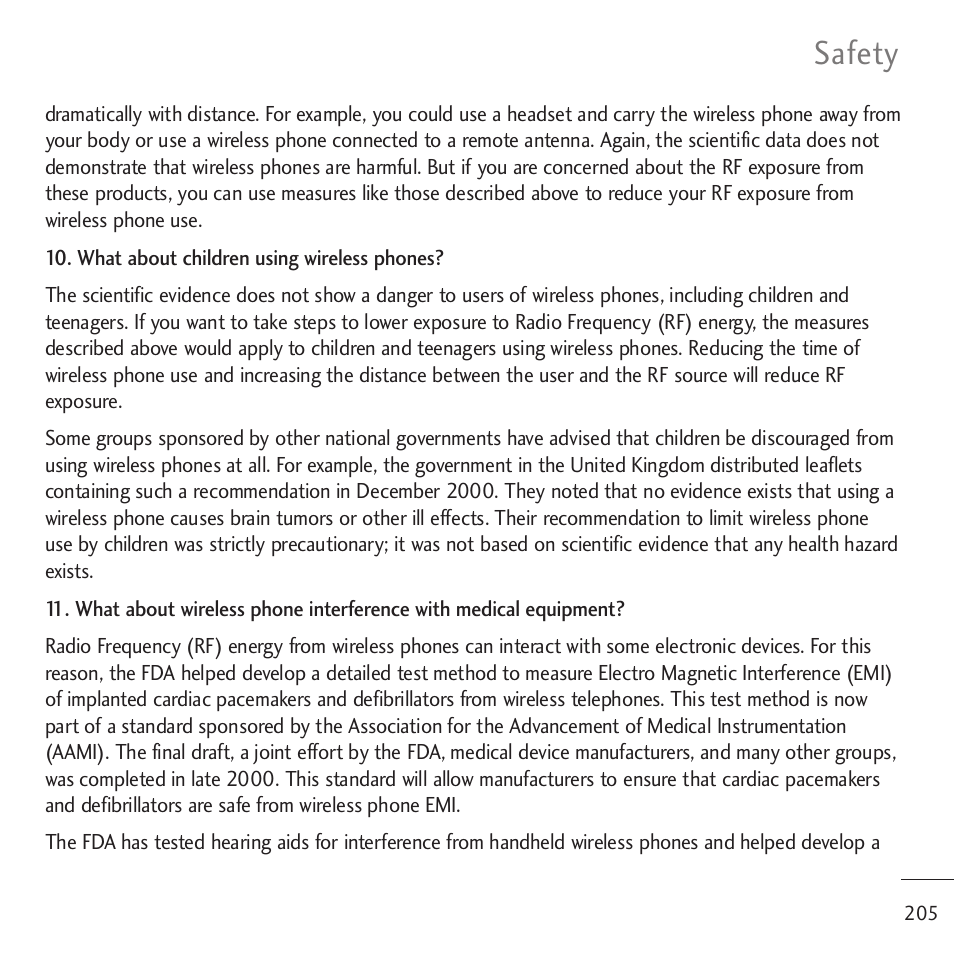 Safety | LG LGVM701 User Manual | Page 207 / 221