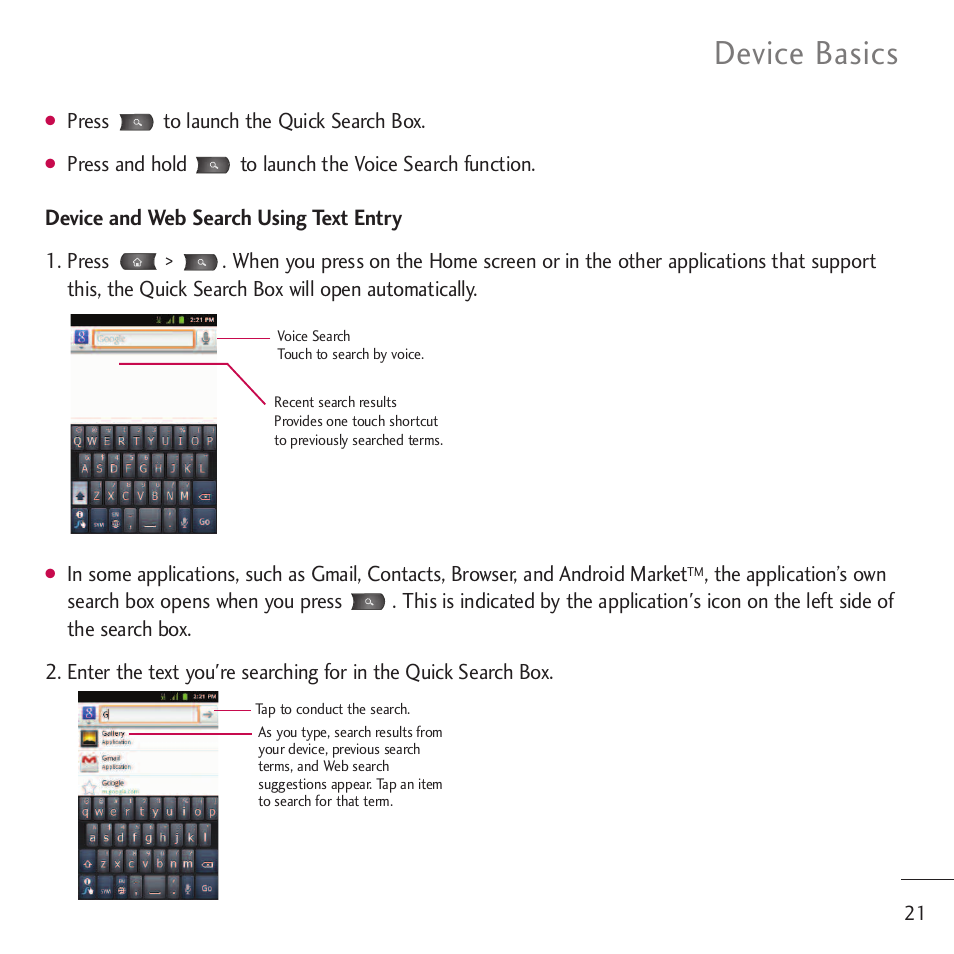 Device basics | LG LGVM701 User Manual | Page 23 / 221