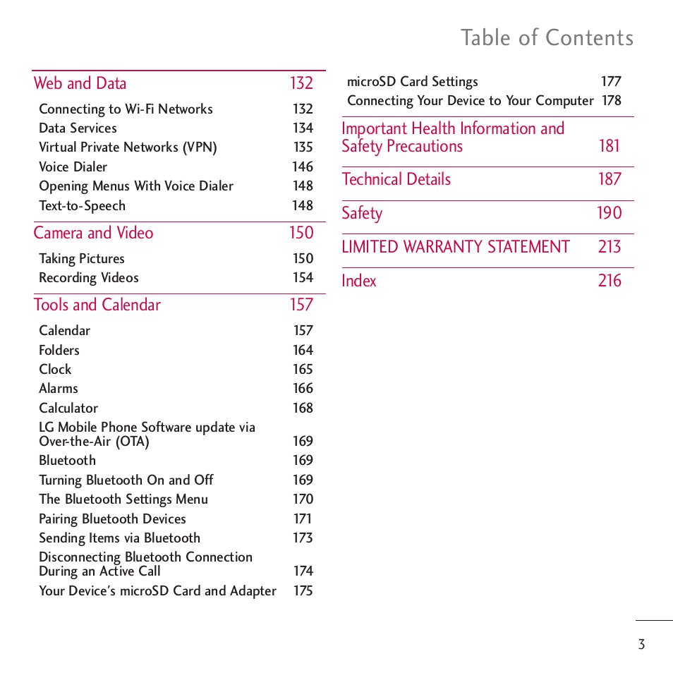 LG LGVM701 User Manual | Page 5 / 221